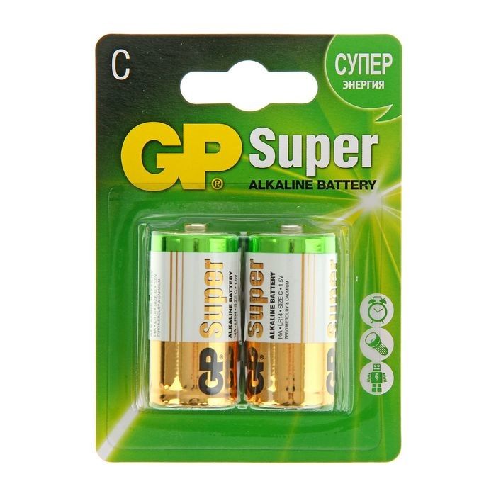 Купить Батарейки GP SUPER LR14 1.5V комплект 2шт.